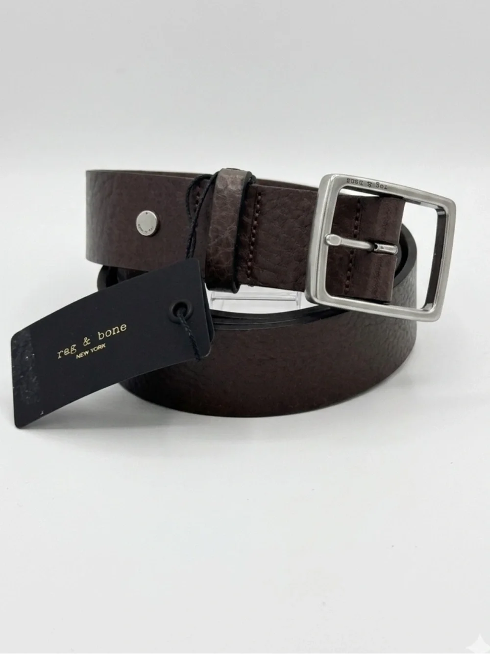 NWT Rag & Bone Rugged Leather Belt in Espresso 38W